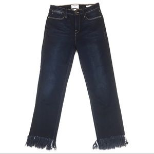 Frame Le high skinny raw hem jean ankle crop